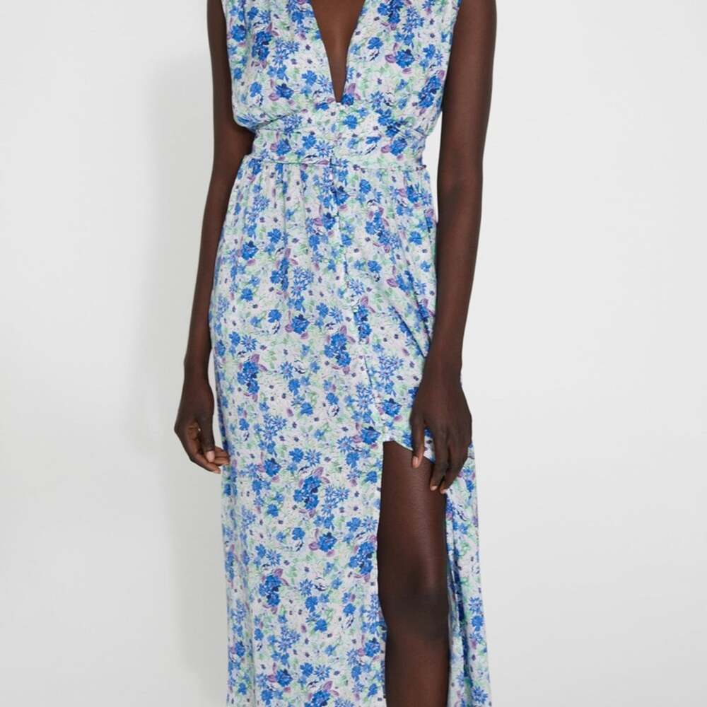 Zara floral printed sleeveless midi dress size Medium
